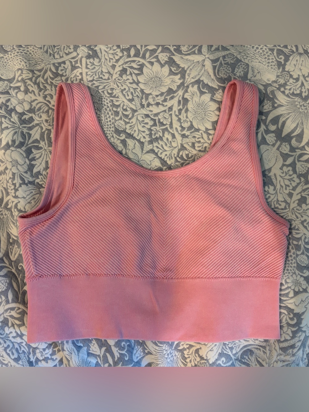 Seamless Ribbed Sports Bra Tank - Pink